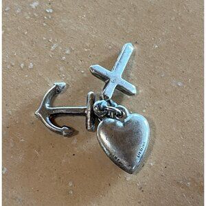 Vintage JMF Faith Hope Charity Charms Signed & Marked Sterling